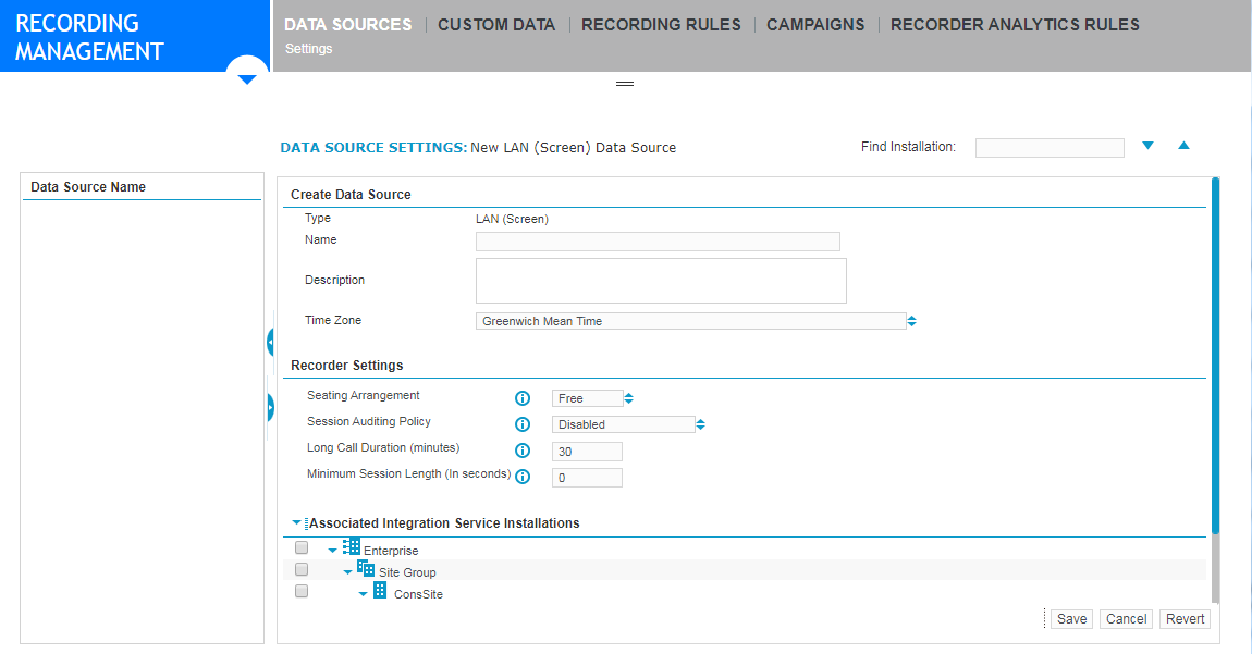 Create LAN Data Source