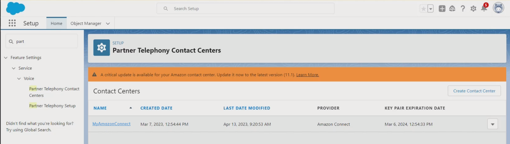 SalesForce portal Partner Telephone Contact Centers 