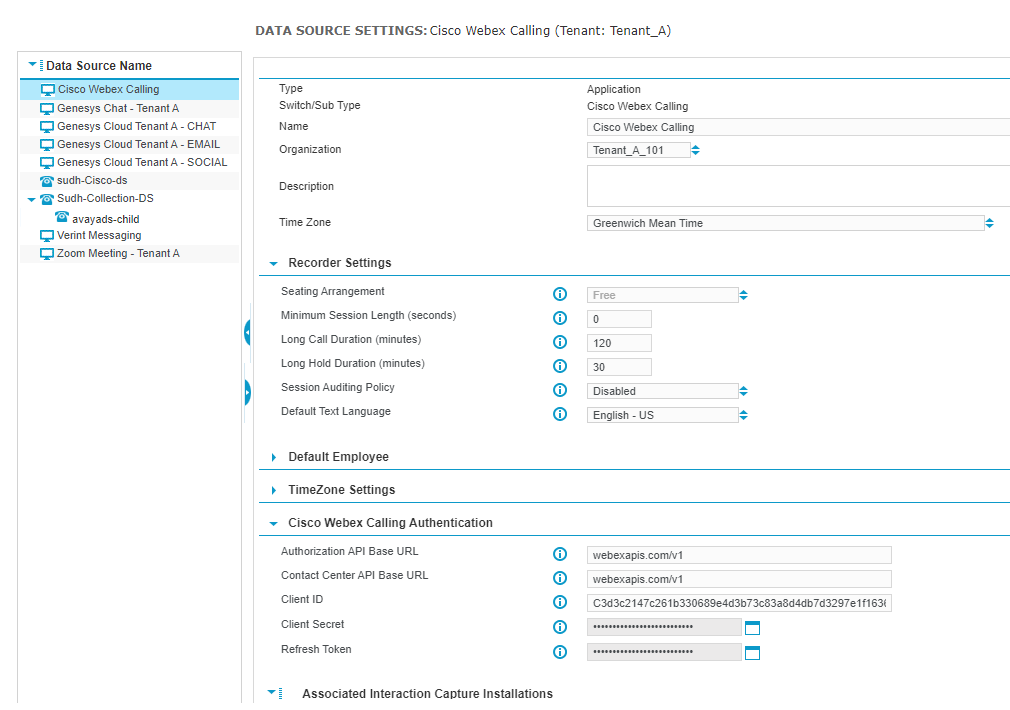 Data Source Settings