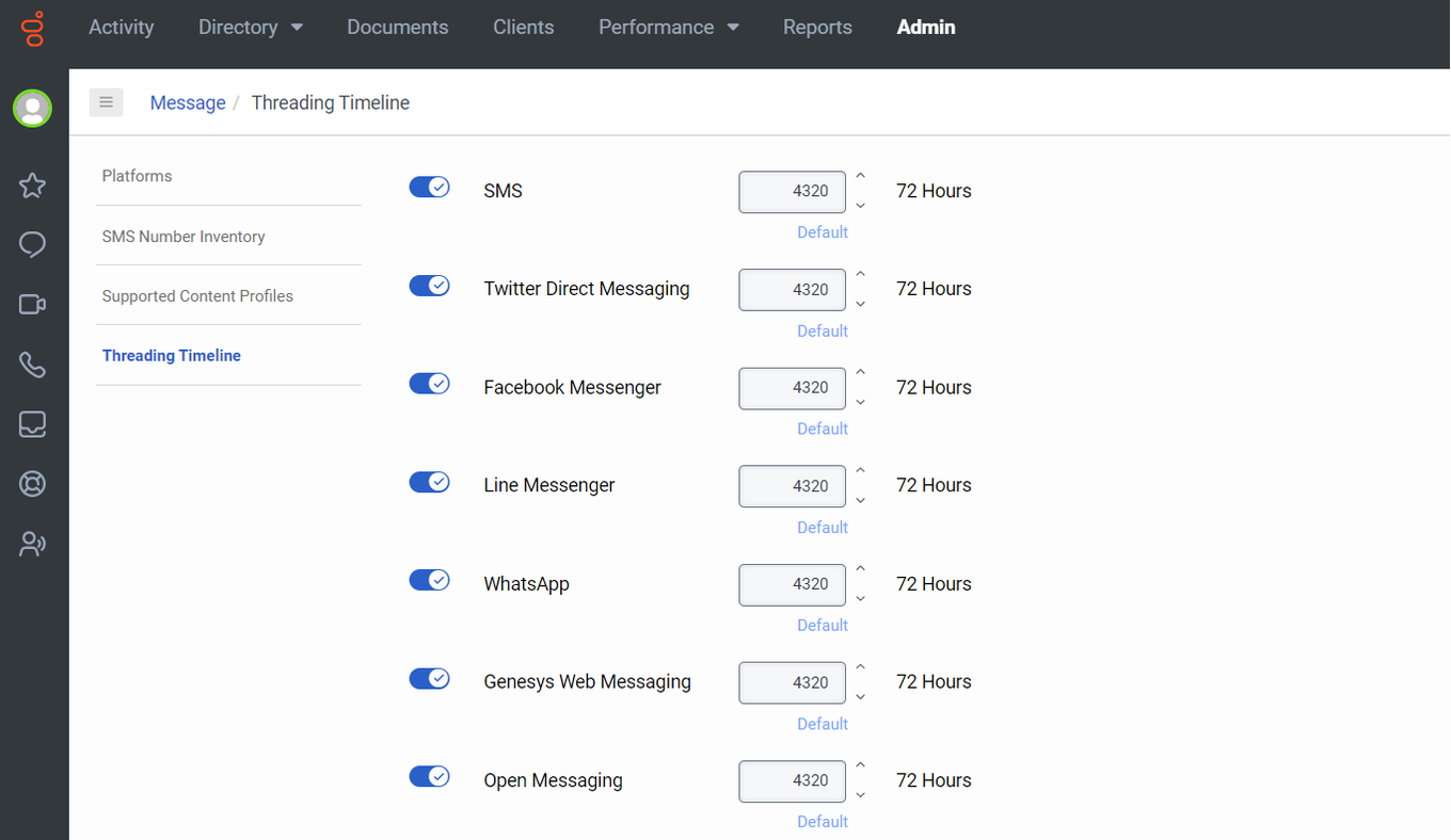 Genesys Cloud Conversations Inactivity Timeout Default Values