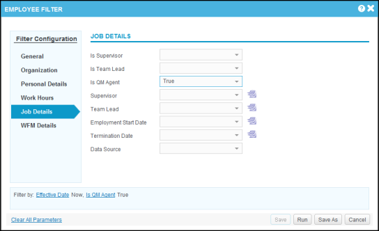 Job Details Employee Filter