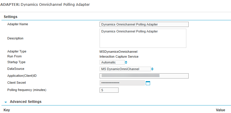 Adapter settings