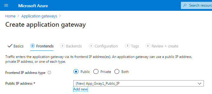 Create application gateway