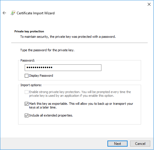 Certificate Import Wizard
