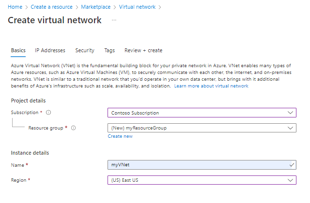 create virtual network