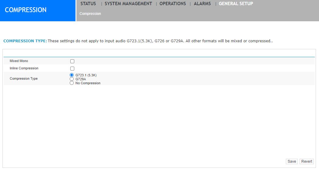 Compression under General Setup