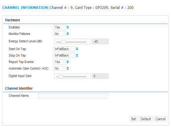Configure Channel Information