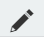 Edit icon is a black pencil that appears to the right of the selected row.