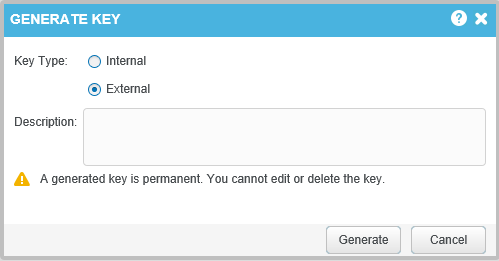 Generate a key configuration