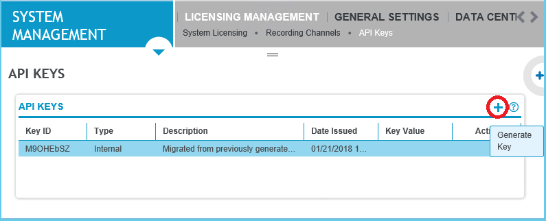 API keys configuration