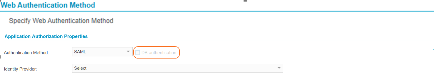 Web Authentication Method - SAML