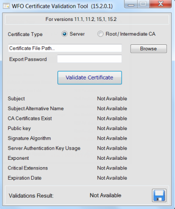 Example of the Certificate Validation Tool 