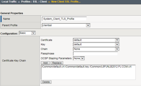 Configure the SSL client profile