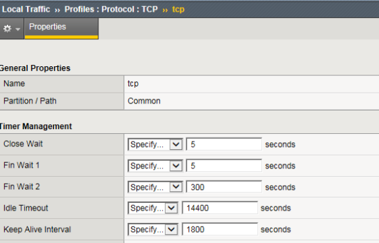Configure the idle timeout