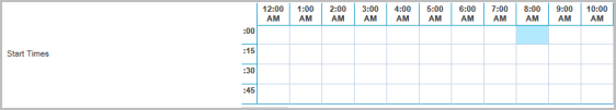 Select a single start time for a shift