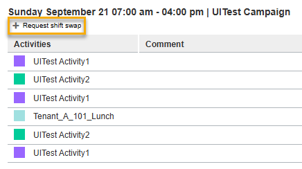 Request Shift Swap for Upcoming Shift