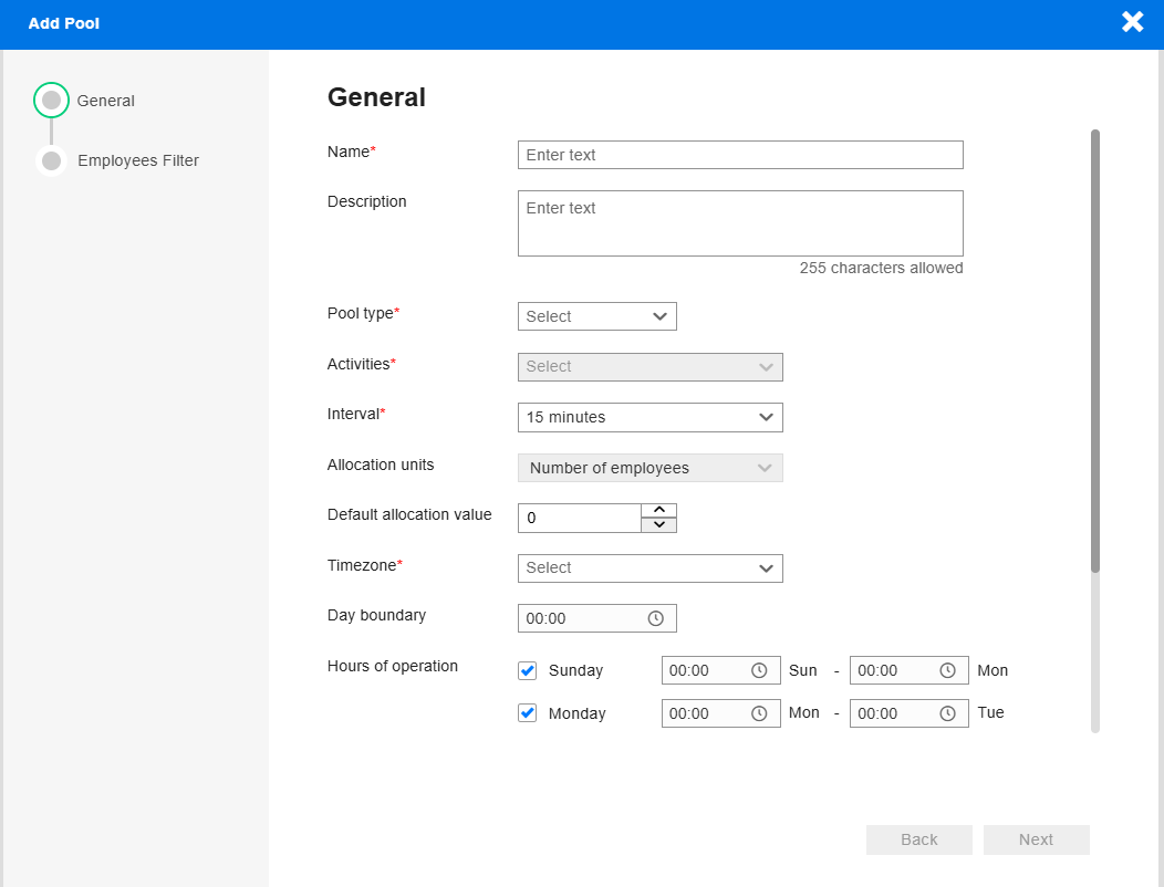 Add pools page