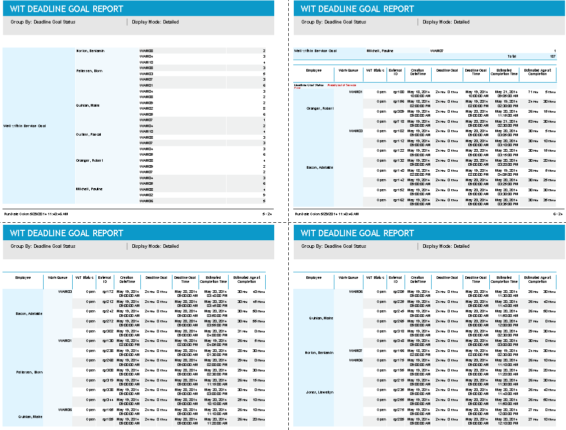 WIT Deadline Goal Report