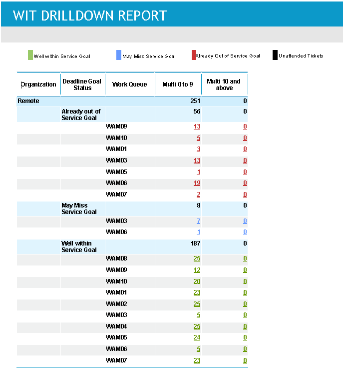 WIT Drilldown Report