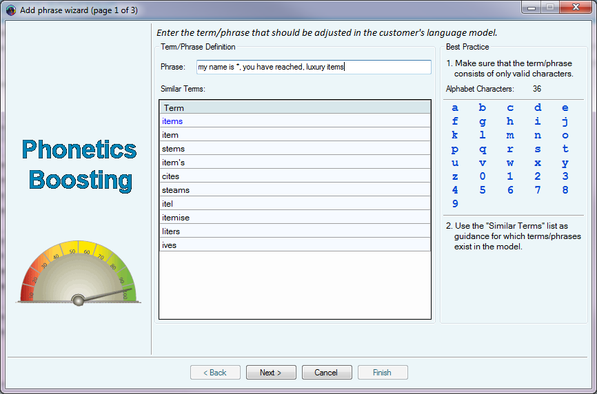 Add Multiple Terms and Phrases