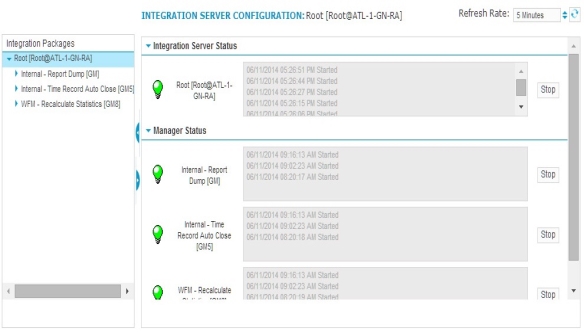 Integration Server Configuration page