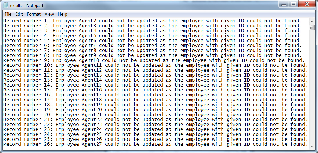 Example of Results Text File