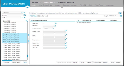 Employee Profiles page
