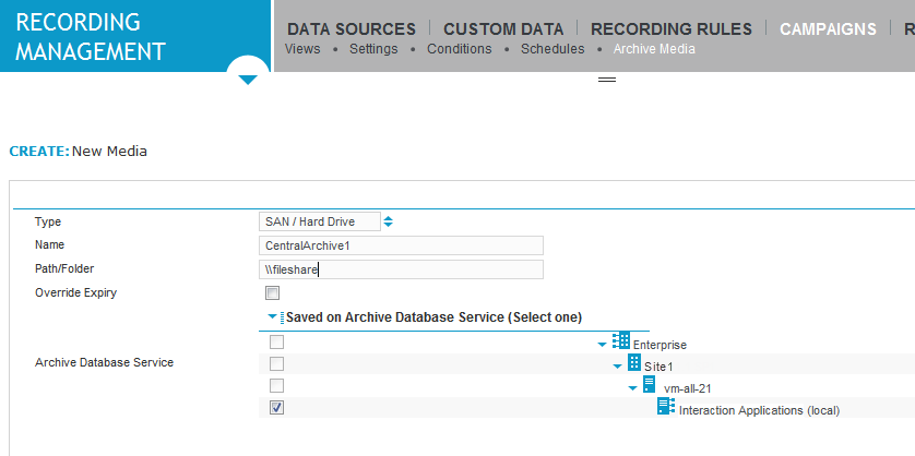 New media definition fields
