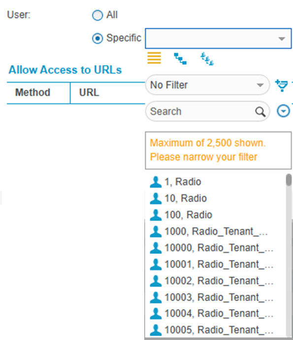 Select a specific employee for the API key.