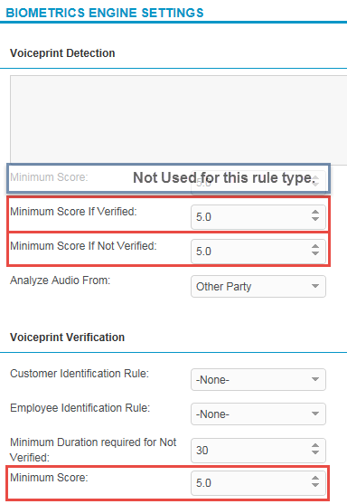 Biometrics engine settings