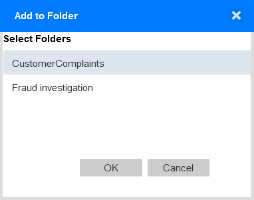 Add to folder dialog box