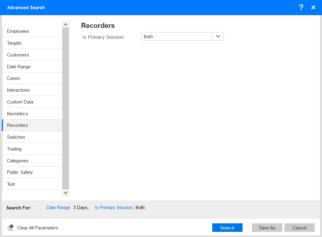 Advanced search switches