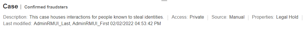 Case properties