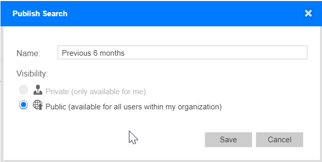 Publish search