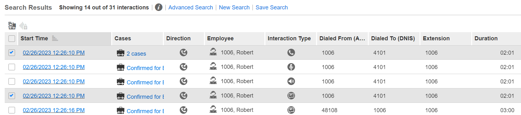Search results
