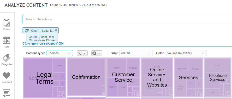 Screenshot of search by categories