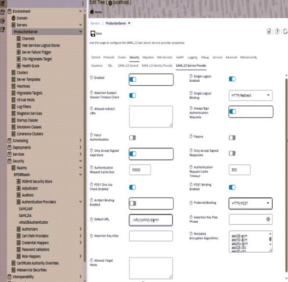 Configure SAML 2.0 Service Provider services