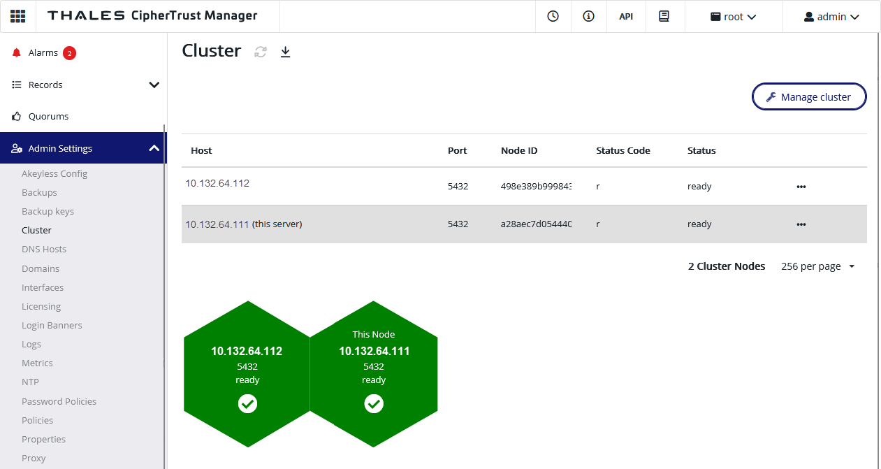 CipherTrust nodes in sync.