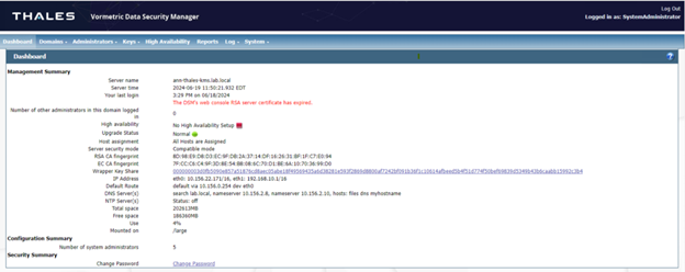 Dashboard with Wrapper Key Share